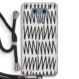 CaseCompany Marrakech Zigzag: LG G6 Transparant Hoesje met koord