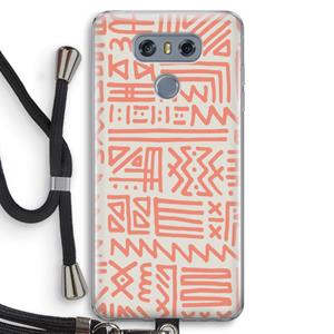 CaseCompany Marrakech Pink: LG G6 Transparant Hoesje met koord