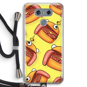 CaseCompany Hamburger: LG G6 Transparant Hoesje met koord