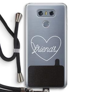 CaseCompany Friends heart pastel: LG G6 Transparant Hoesje met koord