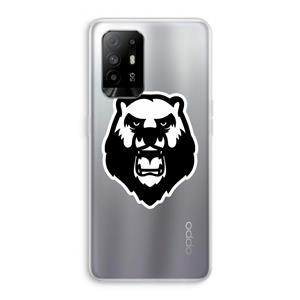 CaseCompany Angry Bear (white): Oppo A95 5G Transparant Hoesje