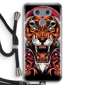 CaseCompany Tiger and Rattlesnakes: LG G6 Transparant Hoesje met koord