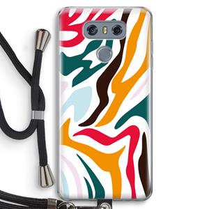 CaseCompany Colored Zebra: LG G6 Transparant Hoesje met koord