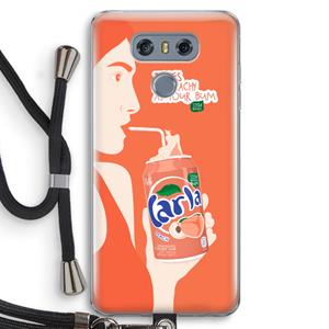 CaseCompany Peach please!: LG G6 Transparant Hoesje met koord