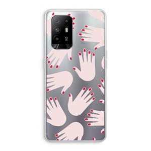 CaseCompany Hands pink: Oppo A95 5G Transparant Hoesje