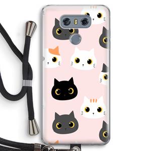 CaseCompany Katten: LG G6 Transparant Hoesje met koord