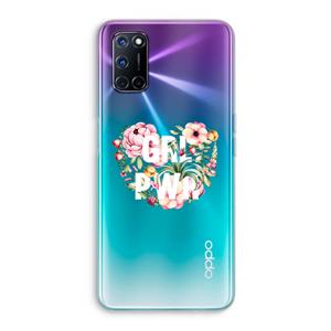 CaseCompany GRL PWR Flower: Oppo A92 Transparant Hoesje