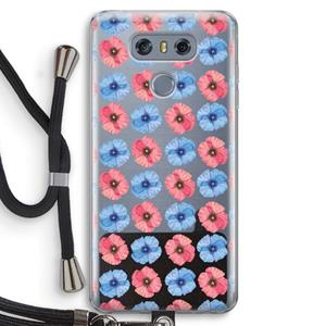 CaseCompany Klaproosjes: LG G6 Transparant Hoesje met koord