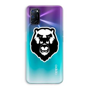 CaseCompany Angry Bear (white): Oppo A92 Transparant Hoesje