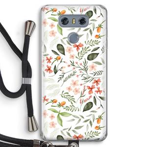 CaseCompany Sweet little flowers: LG G6 Transparant Hoesje met koord
