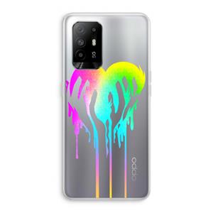CaseCompany Hold My Heart: Oppo A95 5G Transparant Hoesje