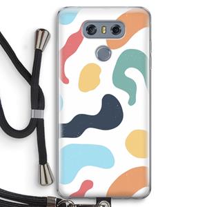 CaseCompany Memphis Shapes Blue: LG G6 Transparant Hoesje met koord