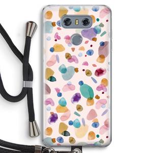CaseCompany Terrazzo Memphis Pink: LG G6 Transparant Hoesje met koord