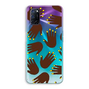 CaseCompany Hands dark: Oppo A92 Transparant Hoesje