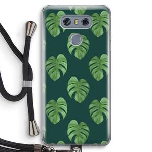 CaseCompany Monstera leaves: LG G6 Transparant Hoesje met koord