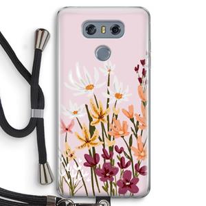 CaseCompany Painted wildflowers: LG G6 Transparant Hoesje met koord