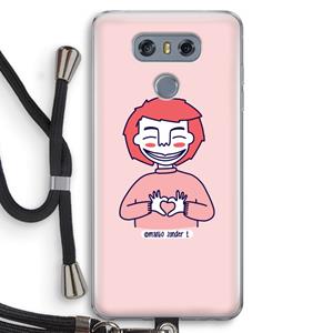 CaseCompany Hartje: LG G6 Transparant Hoesje met koord