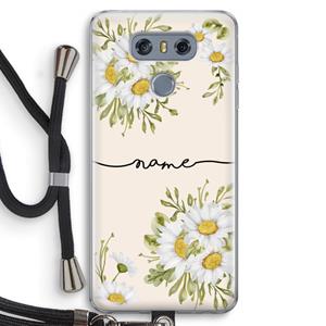 CaseCompany Daisies: LG G6 Transparant Hoesje met koord