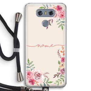 CaseCompany Rozen: LG G6 Transparant Hoesje met koord