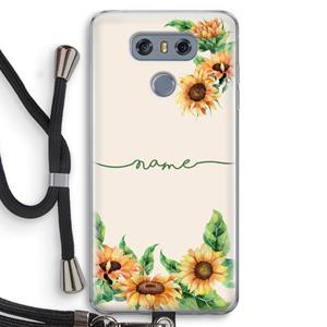 CaseCompany Zonnebloemen: LG G6 Transparant Hoesje met koord
