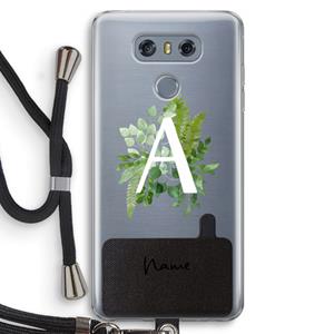 CaseCompany Green Brush: LG G6 Transparant Hoesje met koord