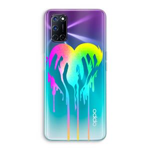 CaseCompany Hold My Heart: Oppo A92 Transparant Hoesje