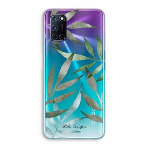 CaseCompany Tropical watercolor leaves: Oppo A92 Transparant Hoesje
