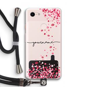 CaseCompany Hartjes en kusjes: Pixel 3 XL Transparant Hoesje met koord