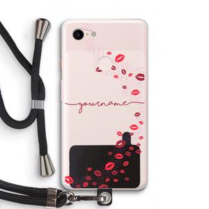 CaseCompany Kusjes: Pixel 3 XL Transparant Hoesje met koord