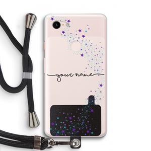 CaseCompany Sterren: Pixel 3 XL Transparant Hoesje met koord
