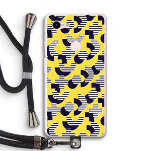 CaseCompany 8-bit N°3: Pixel 3 XL Transparant Hoesje met koord