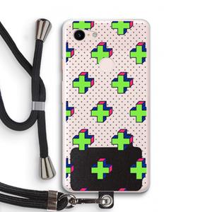 CaseCompany 8-bit N°10: Pixel 3 XL Transparant Hoesje met koord