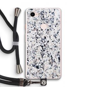 CaseCompany Gespikkelde marmer: Pixel 3 XL Transparant Hoesje met koord