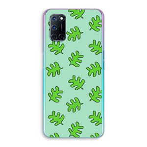 CaseCompany Groene blaadjes: Oppo A92 Transparant Hoesje