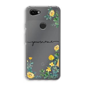 CaseCompany Gele bloemen: Google Pixel 3a Transparant Hoesje