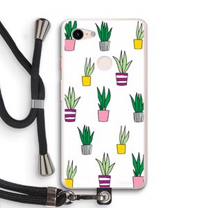CaseCompany Sanseveria: Pixel 3 XL Transparant Hoesje met koord