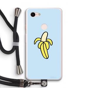 CaseCompany Banana: Pixel 3 XL Transparant Hoesje met koord
