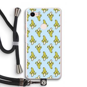 CaseCompany Bananas: Pixel 3 XL Transparant Hoesje met koord
