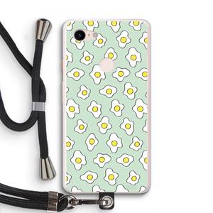 CaseCompany Spiegeleitjes: Pixel 3 XL Transparant Hoesje met koord