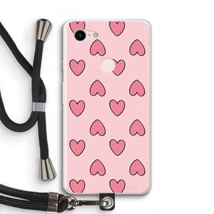 CaseCompany Ondersteboven verliefd: Pixel 3 XL Transparant Hoesje met koord