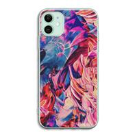 CaseCompany Pink Orchard: iPhone 11 Transparant Hoesje
