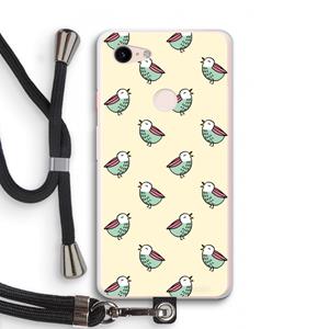 CaseCompany Vogeltjes: Pixel 3 XL Transparant Hoesje met koord