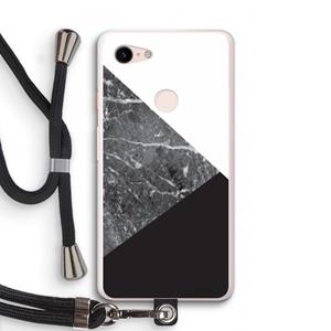 CaseCompany Combinatie marmer: Pixel 3 XL Transparant Hoesje met koord