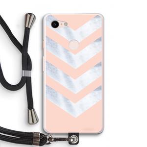 CaseCompany Marmeren pijlen: Pixel 3 XL Transparant Hoesje met koord