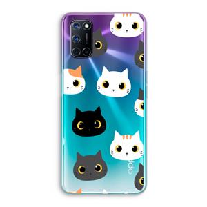 CaseCompany Katten: Oppo A92 Transparant Hoesje