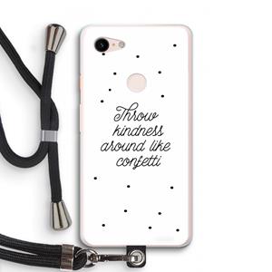 CaseCompany Confetti: Pixel 3 XL Transparant Hoesje met koord