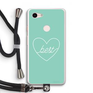 CaseCompany Best heart pastel: Pixel 3 XL Transparant Hoesje met koord