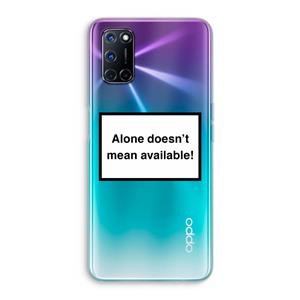 CaseCompany Alone: Oppo A92 Transparant Hoesje