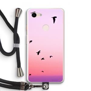 CaseCompany Fly away: Pixel 3 XL Transparant Hoesje met koord