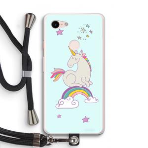 CaseCompany Regenboog eenhoorn: Pixel 3 XL Transparant Hoesje met koord